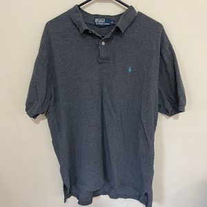 Ralph Lauren Polo Shirt Mens Xlarge Solid Adult‎ Dark Grey  Short Sleeve